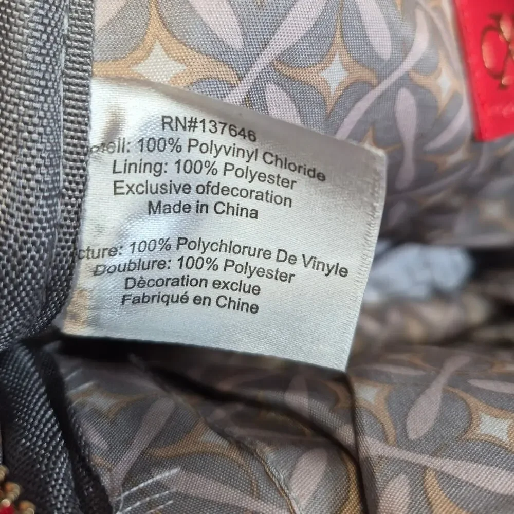 CXL Christian Lacroix Red Mini Backpack Gold Zip Faux Leather Small Bag NWT - Picture 8 of 10